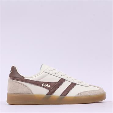 Gola Viper Leather Gumsole Retro Trainer - Off-White Bone Otter